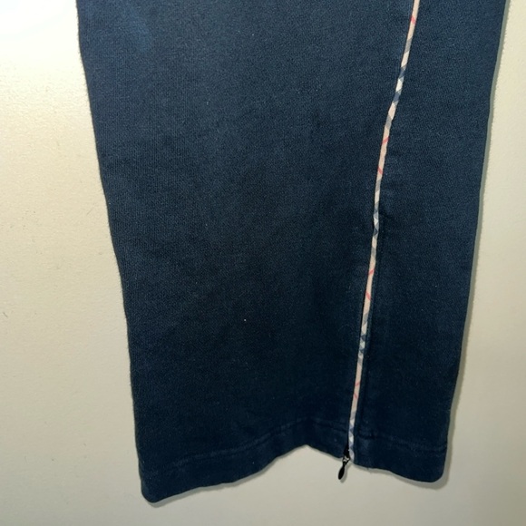 Burberry Flare Low Rise Sweatpants Black Nova Check Stripe Women's Large - Picture 2 of 4